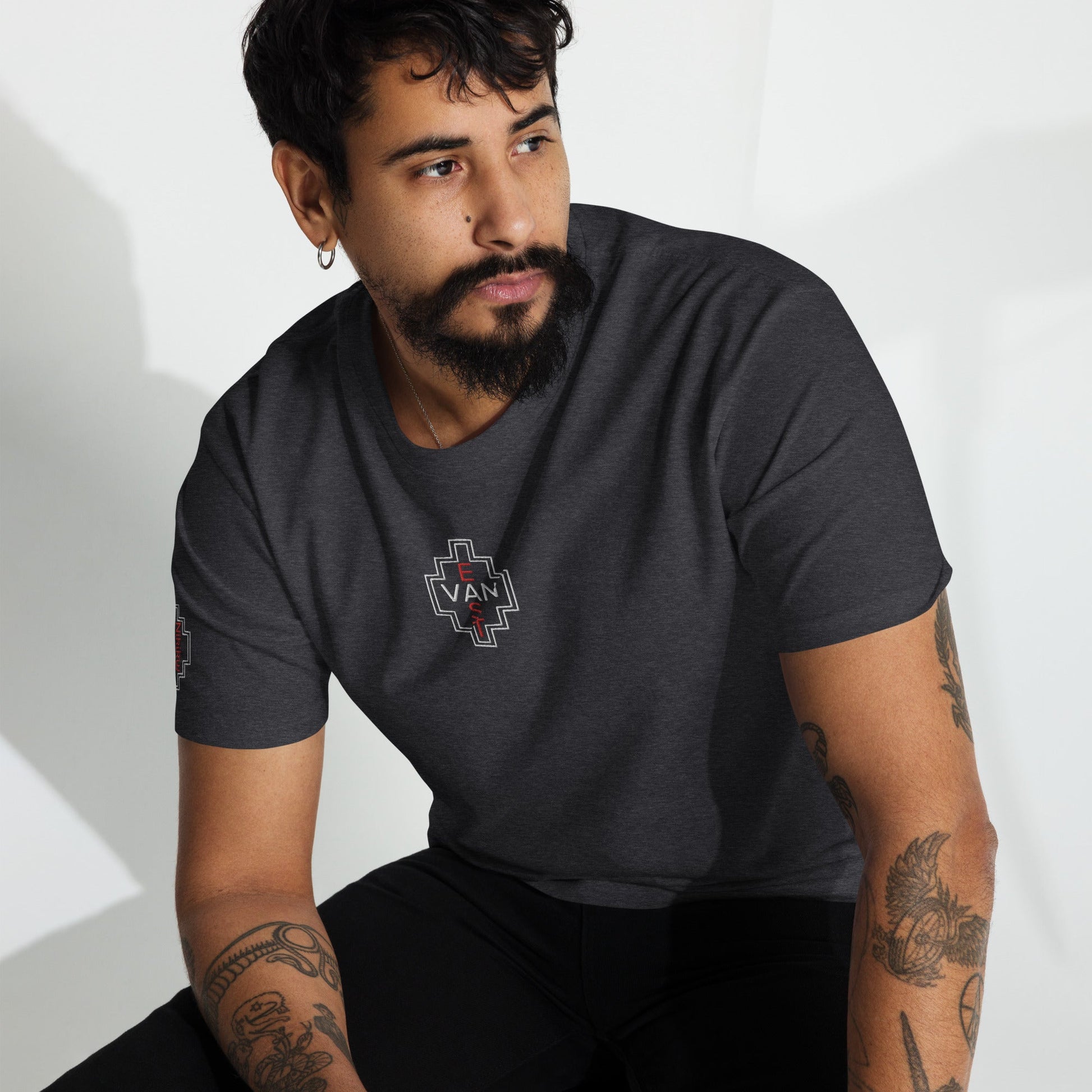 East Van Native Embroidered Men’s premium heavyweight tee - Nikikw Designs