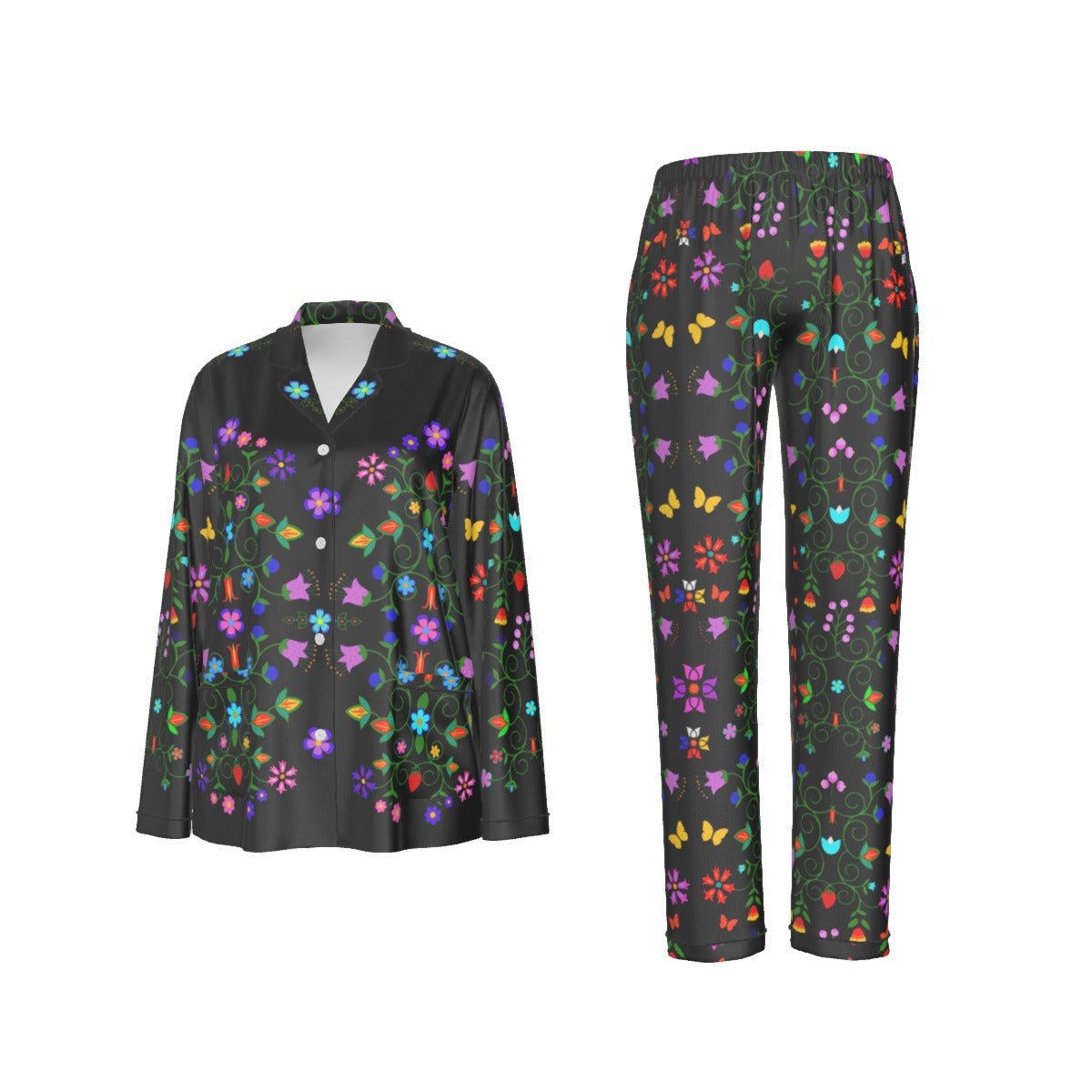 Floral Long Sleeve Pajama Set - Nikikw Designs