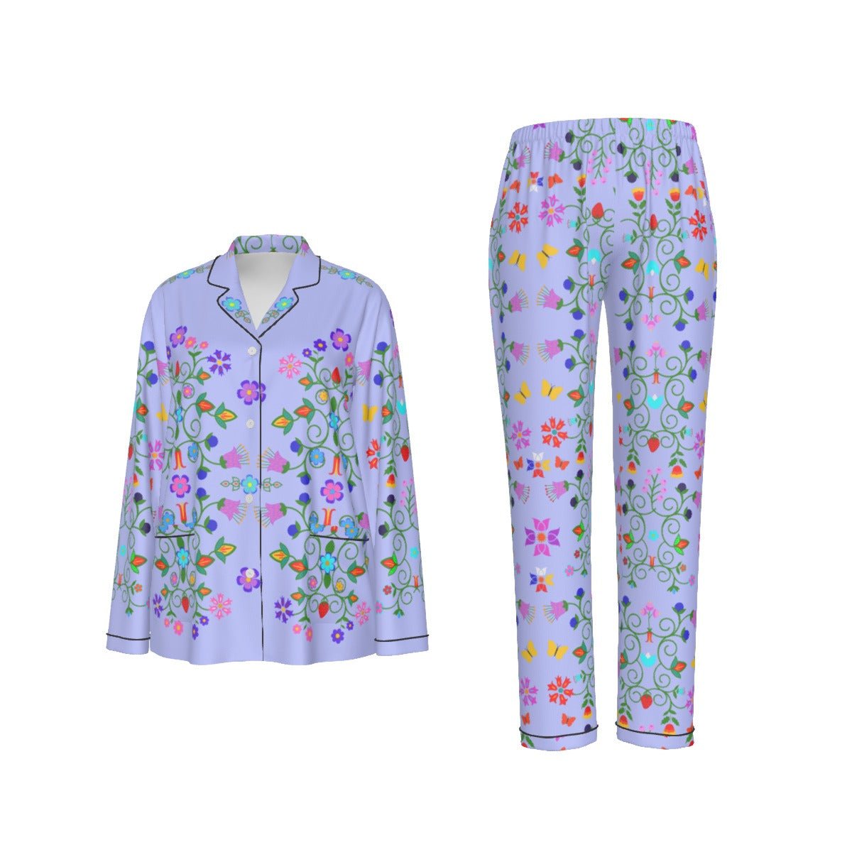 Floral Long Sleeve Pajama Set - Nikikw Designs