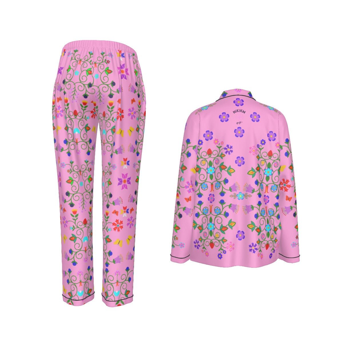 Floral Long Sleeve Pajama Set - Nikikw Designs