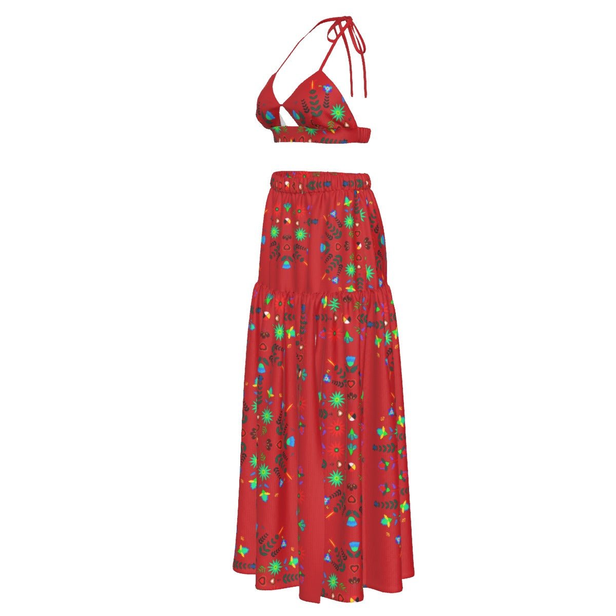 Floral Medicine Wheel Skirt Set - Nikikw Designs