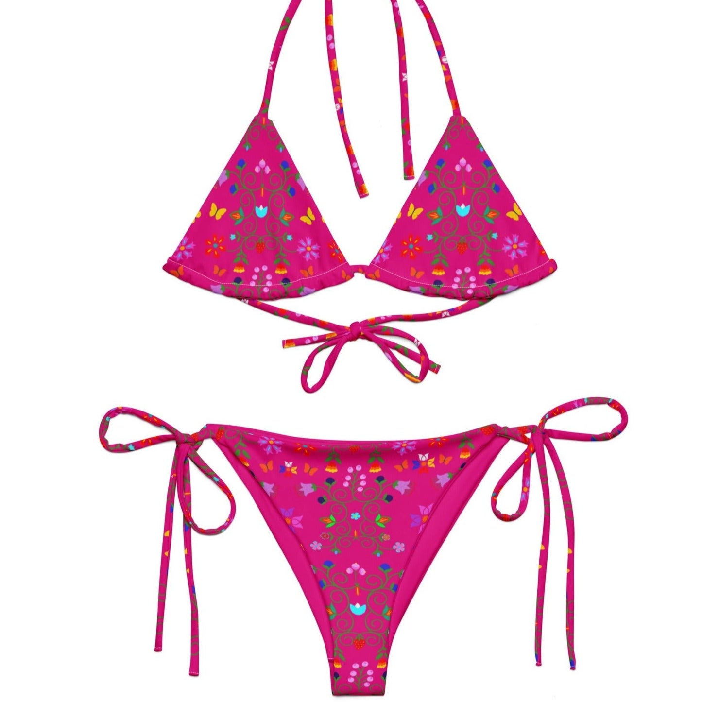 Floral print recycled string bikini - Nikikw Designs