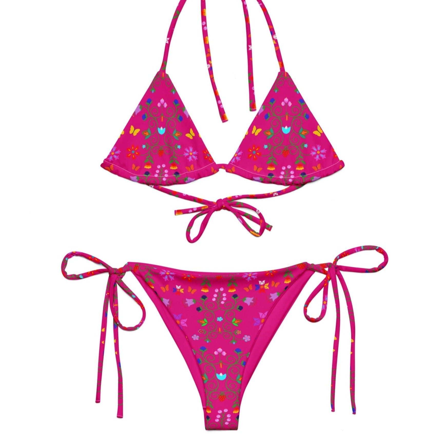 Floral print recycled string bikini - Nikikw Designs