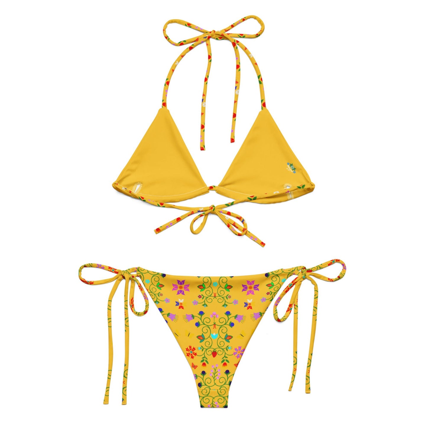 Floral print recycled string bikini - Nikikw Designs