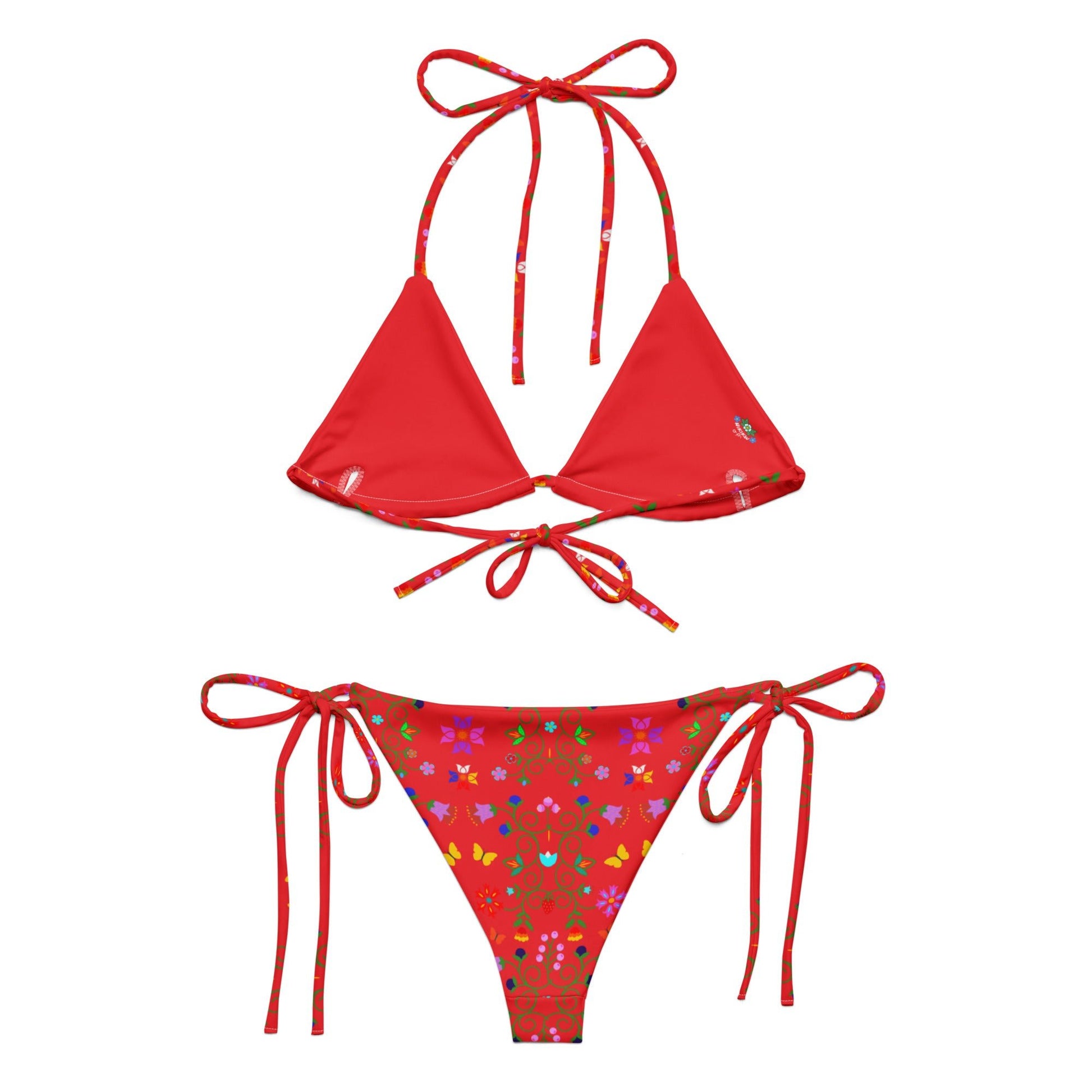 Floral print recycled string bikini - Nikikw Designs