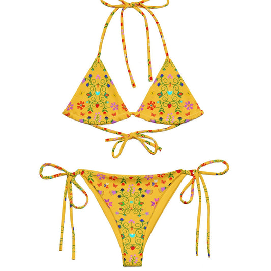 Floral print recycled string bikini - Nikikw Designs