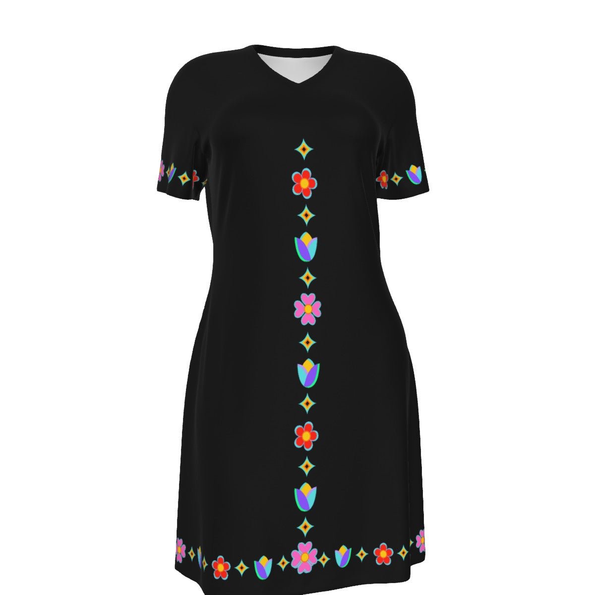 Floral T - shirt Cotton Dress - Nikikw Designs