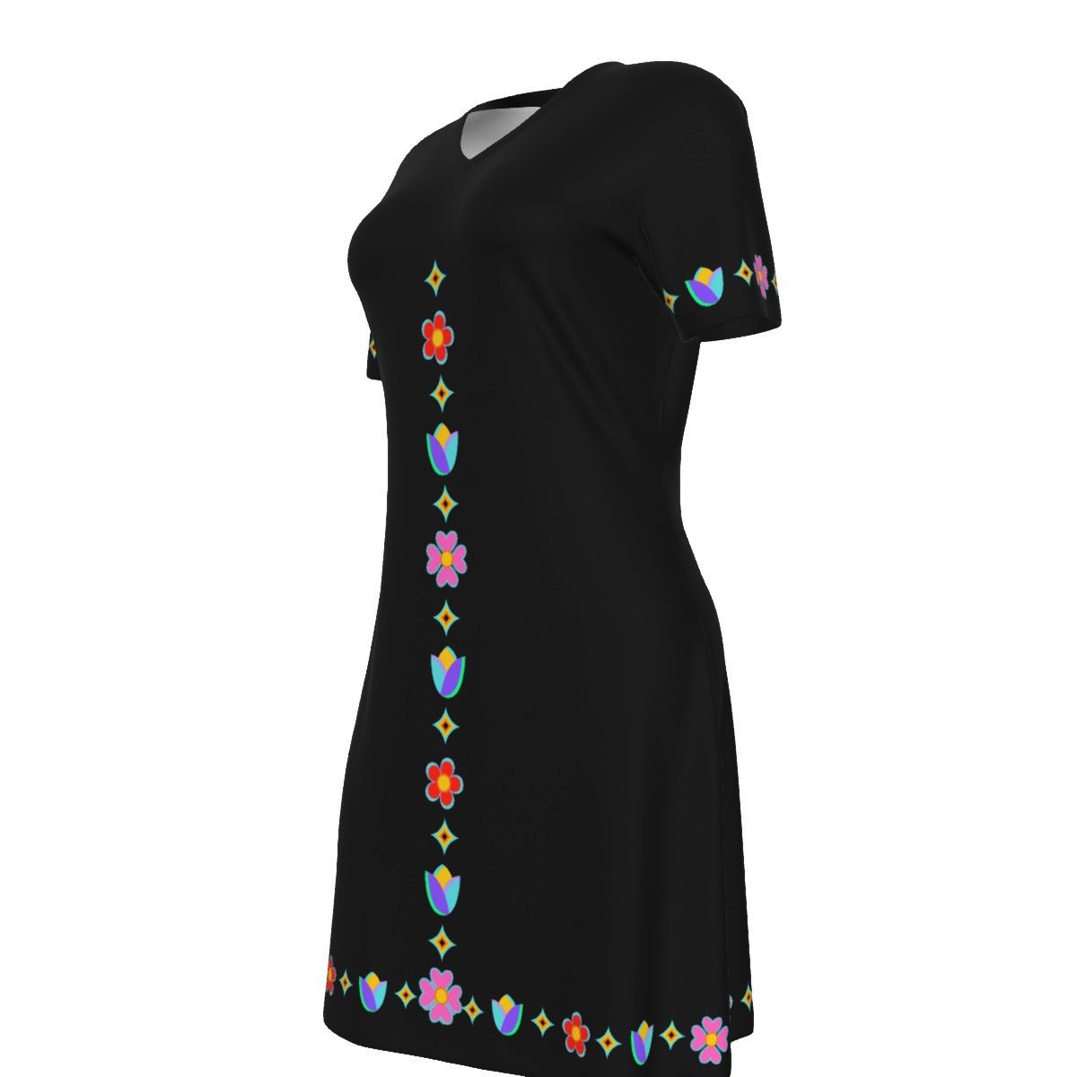 Floral T - shirt Cotton Dress - Nikikw Designs