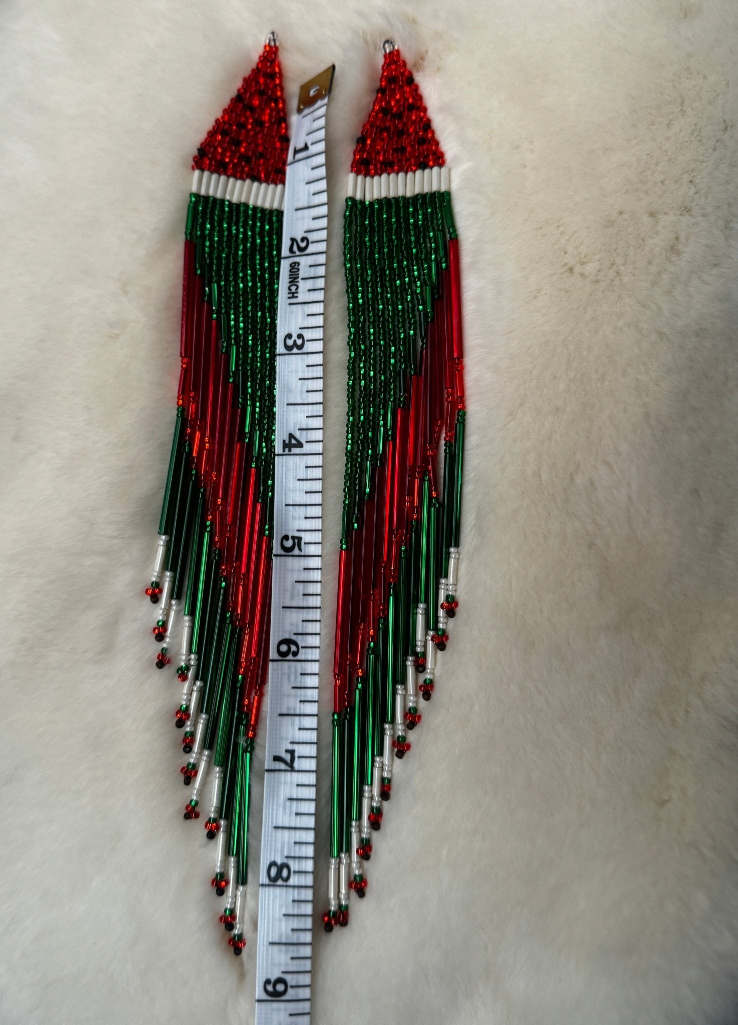 Free Palestine Beaded Watermelon Earrings - Nikikw Designs