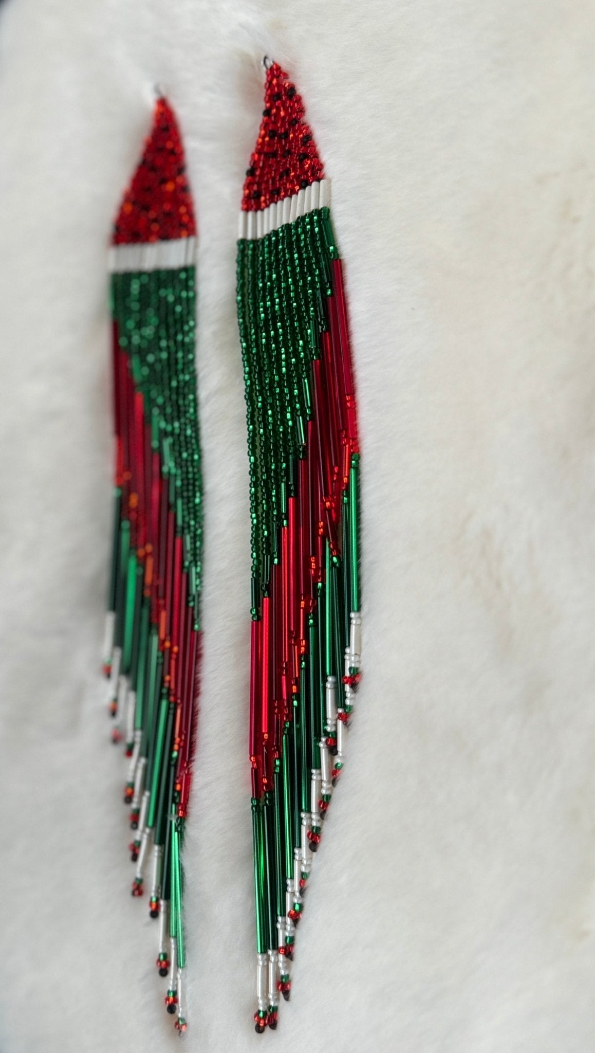 Free Palestine Beaded Watermelon Earrings - Nikikw Designs