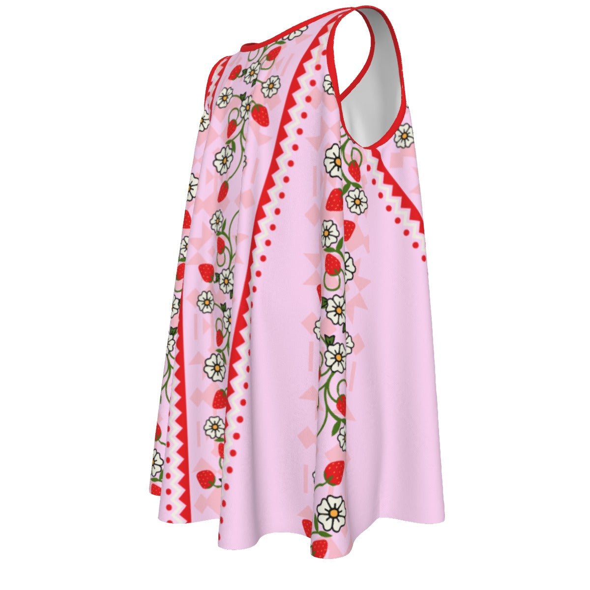 Girls Strawberry Heartberry Cotton Dress - Nikikw Designs