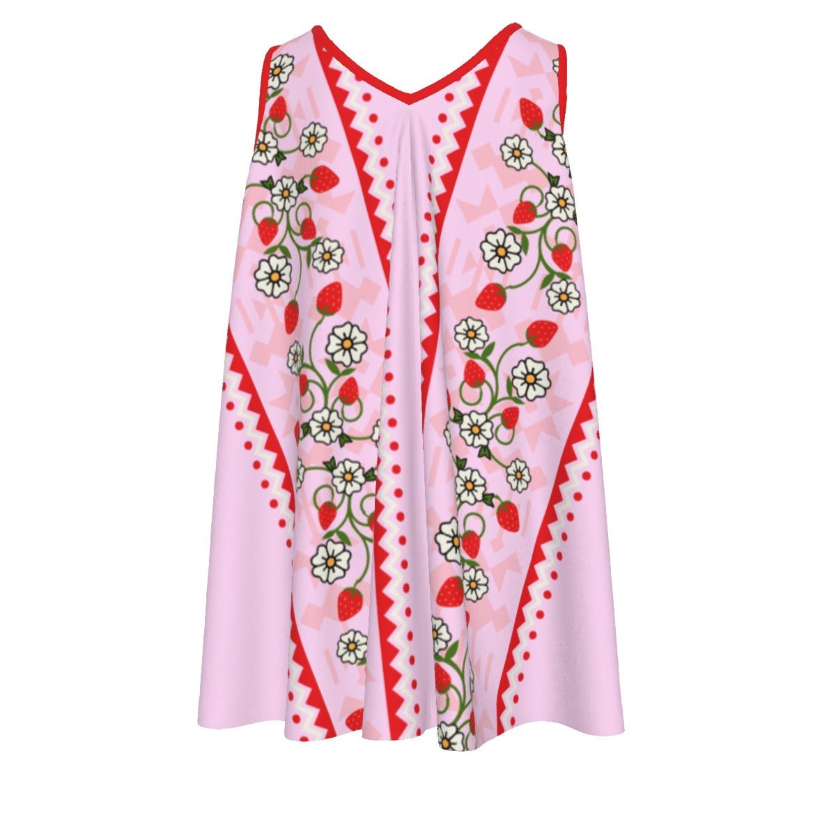 Girls Strawberry Heartberry Cotton Dress - Nikikw Designs