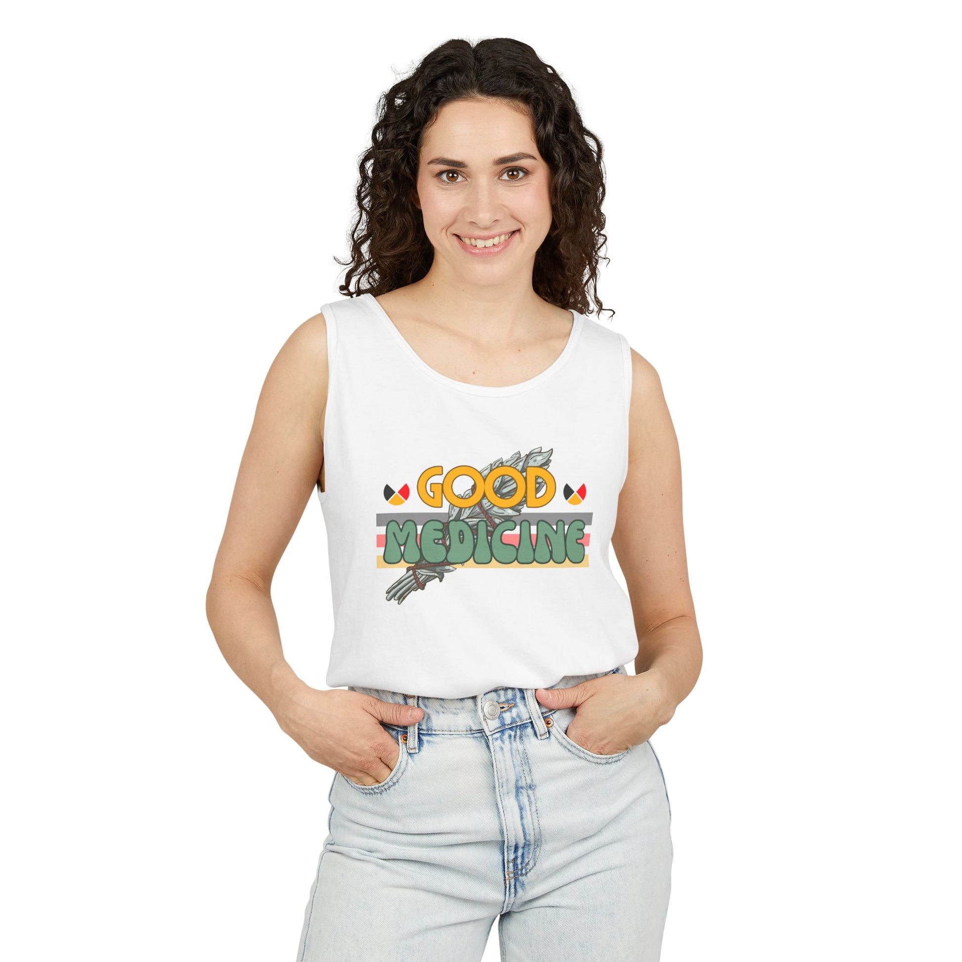 Good Medicine Unisex Garment - Dyed Tank Top - Nikikw Designs