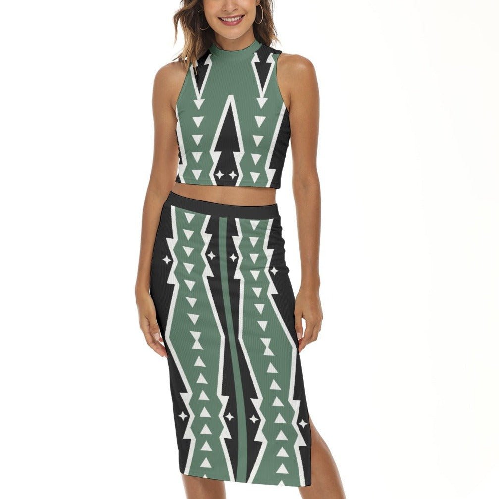 Green Pencil Skirt Set - Nikikw Designs