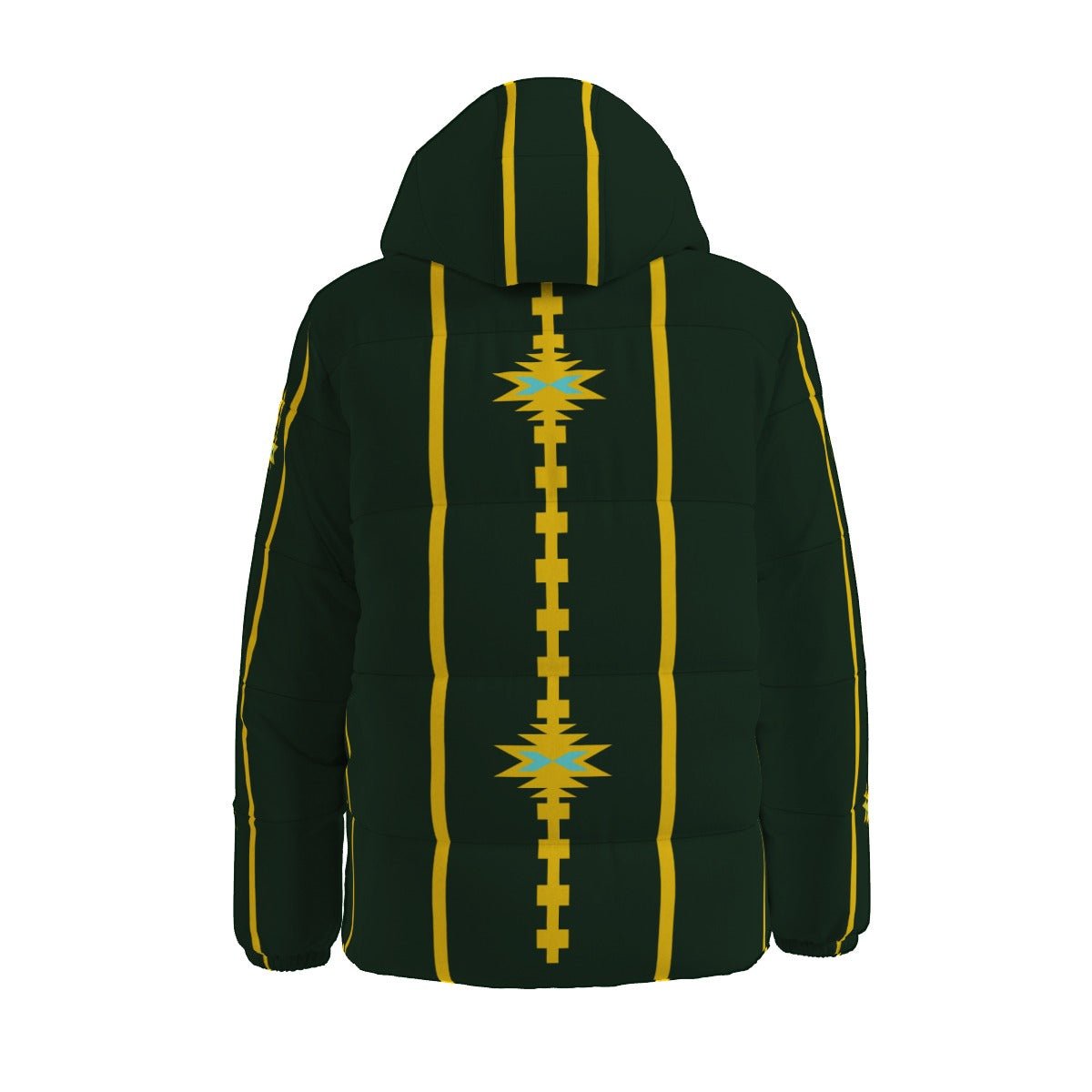 Green & Yellow Duck Down Jacket - Nikikw Designs