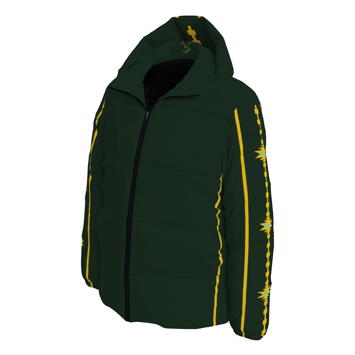 Green & Yellow Duck Down Jacket - Nikikw Designs