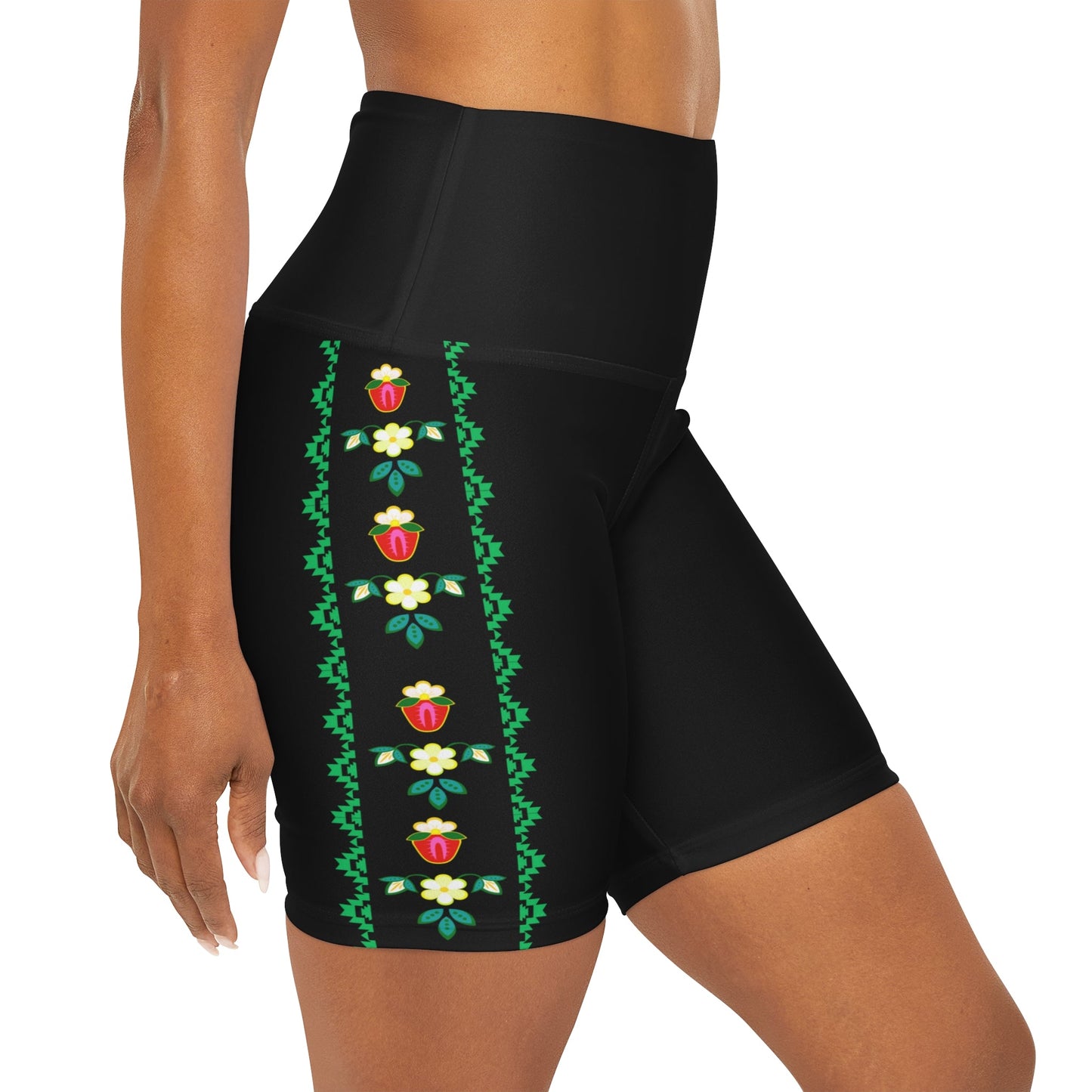 High Waisted Strawberry Heart berry Yoga Shorts - Nikikw Designs