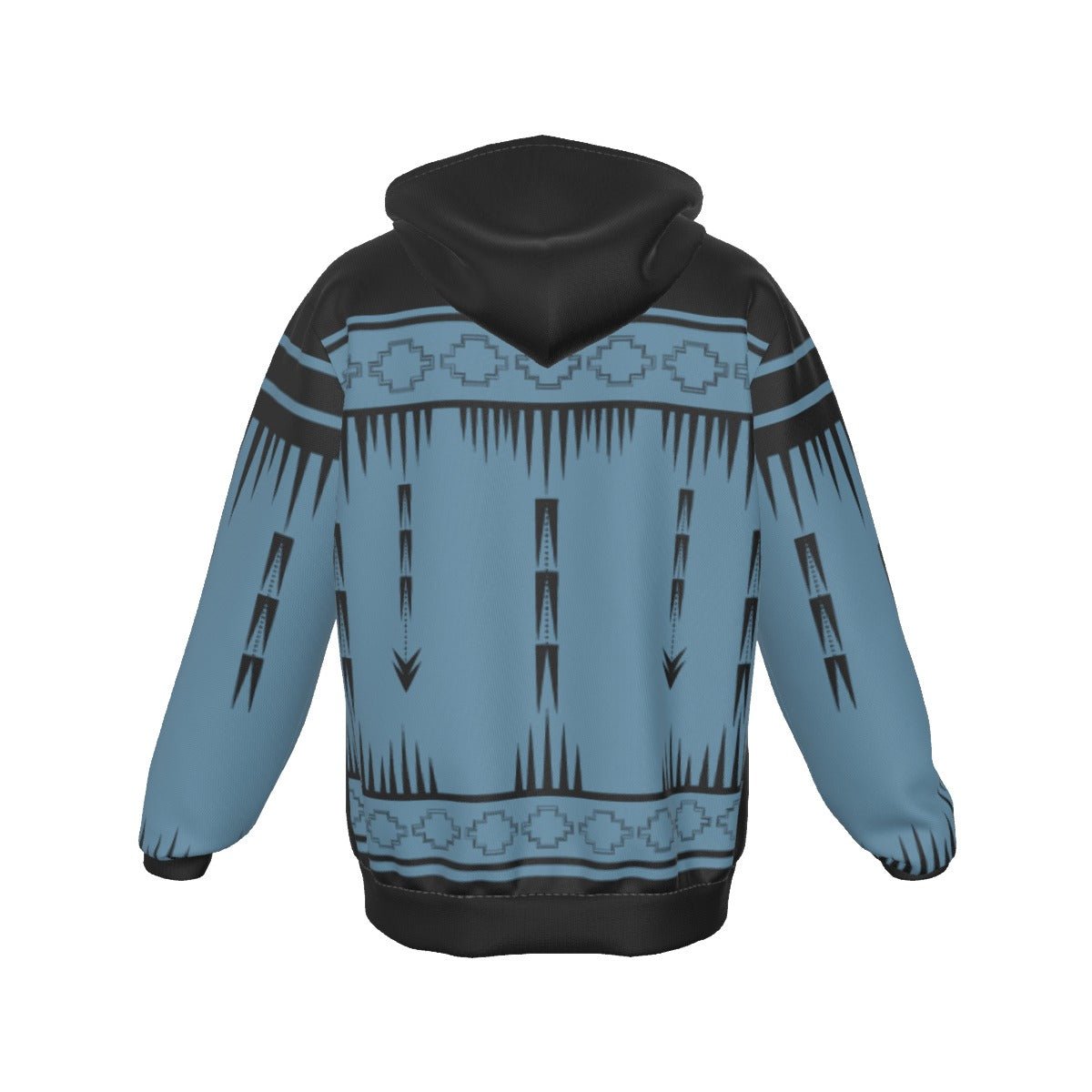 Indigenous Design Fleece Zip Up Hoodie Unisex Sizing Native Print - Nikikw Designs
