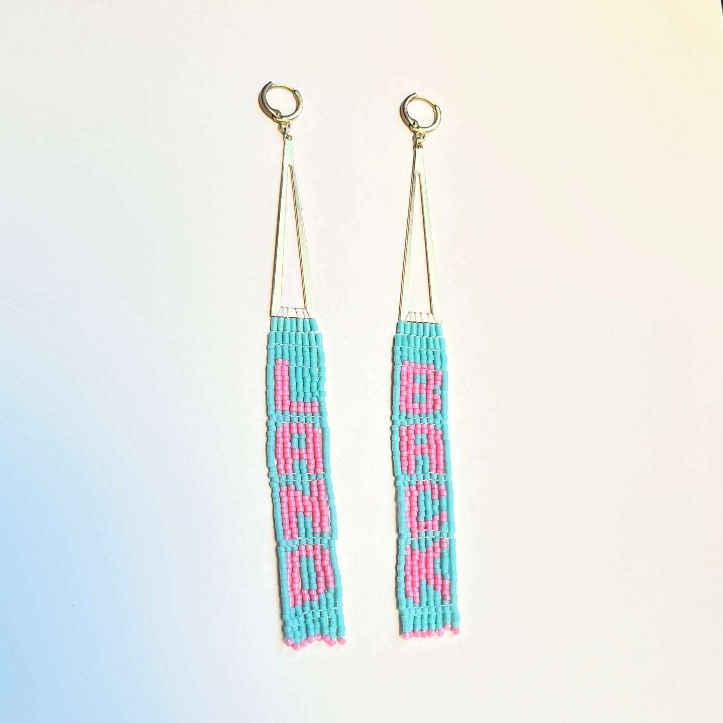 Land Back Delica Native Beaded Earrings - Nikikw Designs