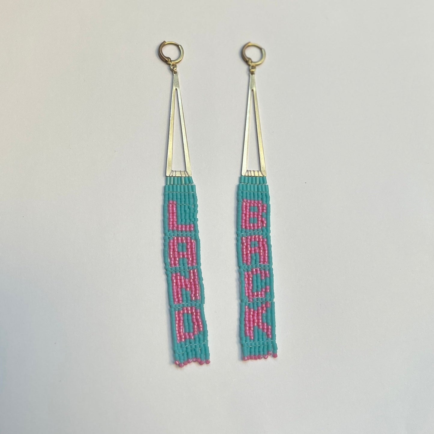 Land Back Delica Native Beaded Earrings - Nikikw Designs