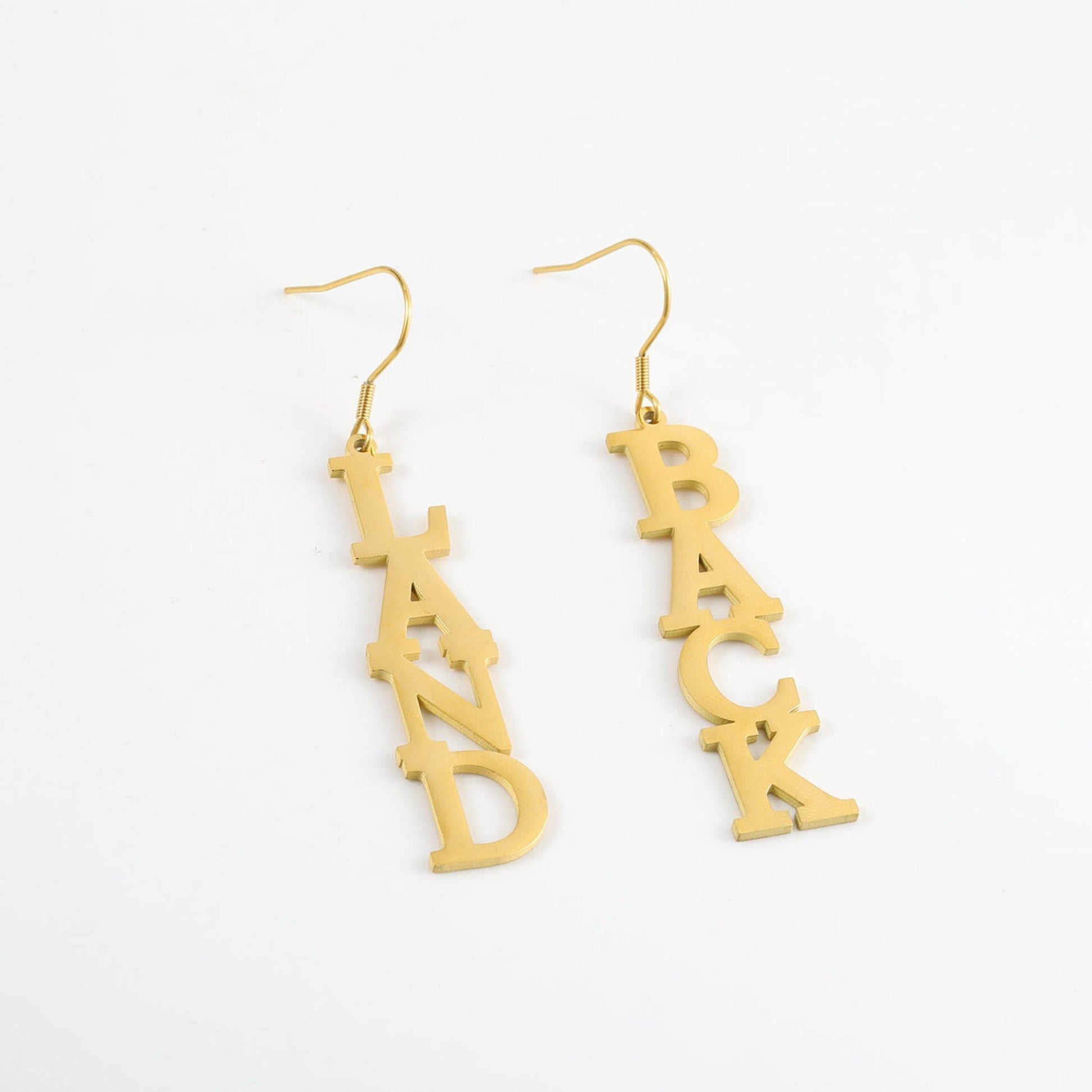 Land Back Drop Earrings 14K Gold Plated Native Indigenous - Nikikw Designs