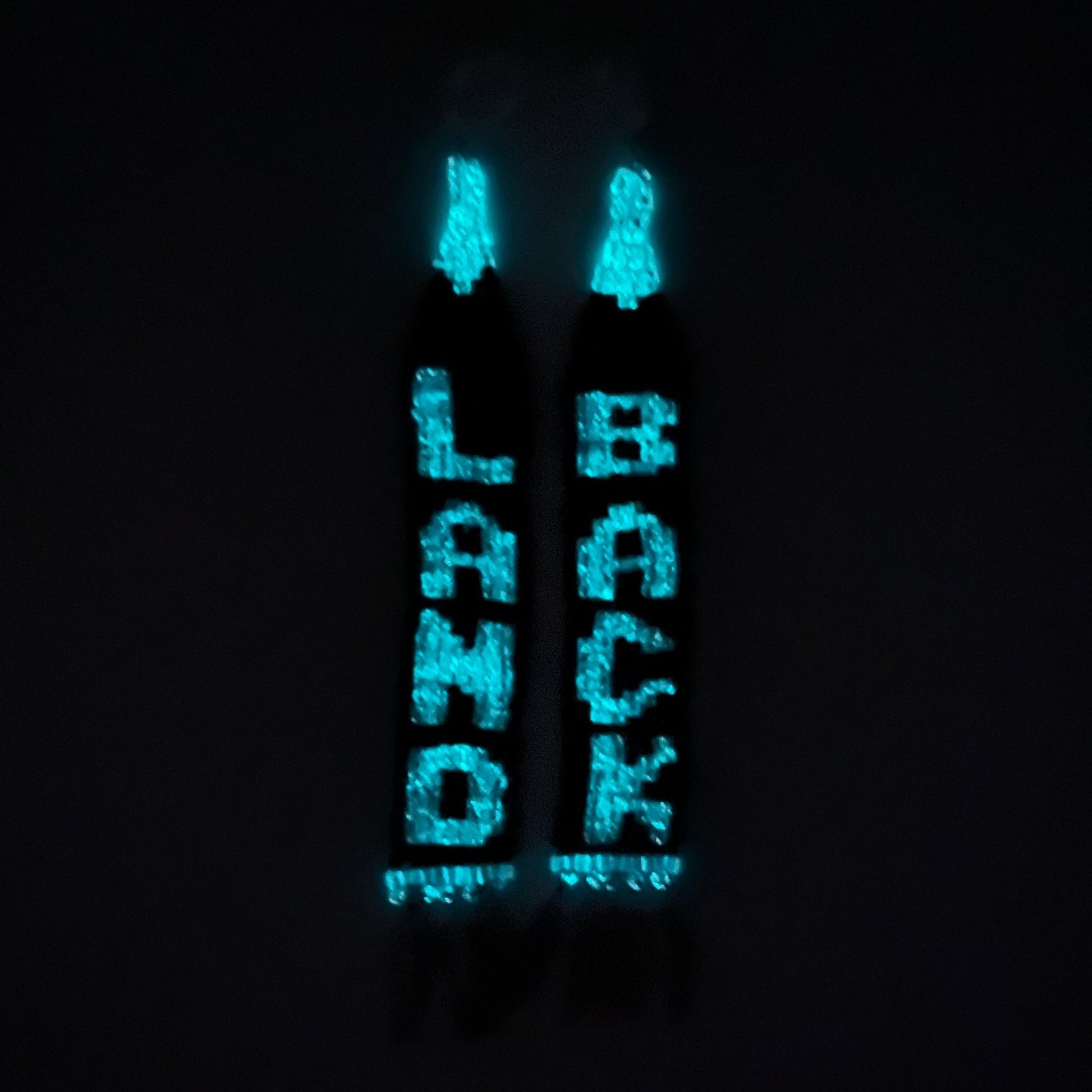 Land Back Glow In the Dark Seed Beaded Earrings - Nikikw Designs