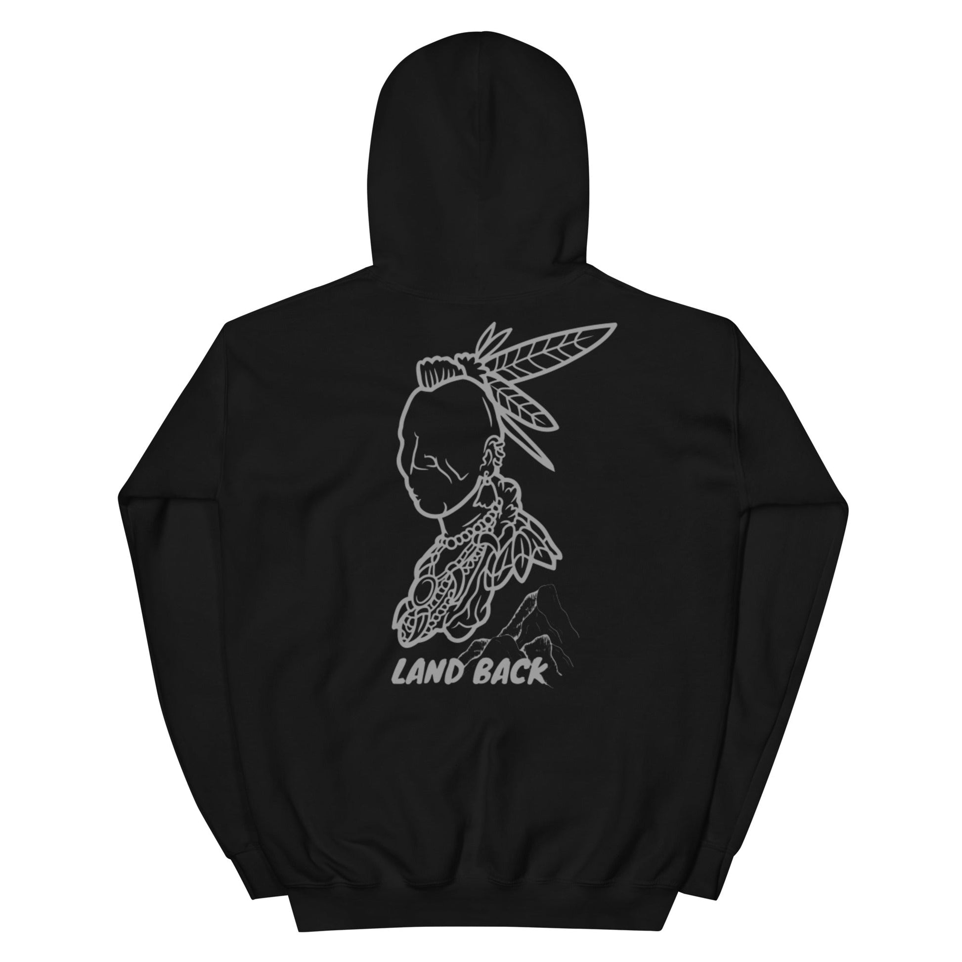 Land Back Native Land Hoodie Cree Syllabic Native Land - Nikikw Designs