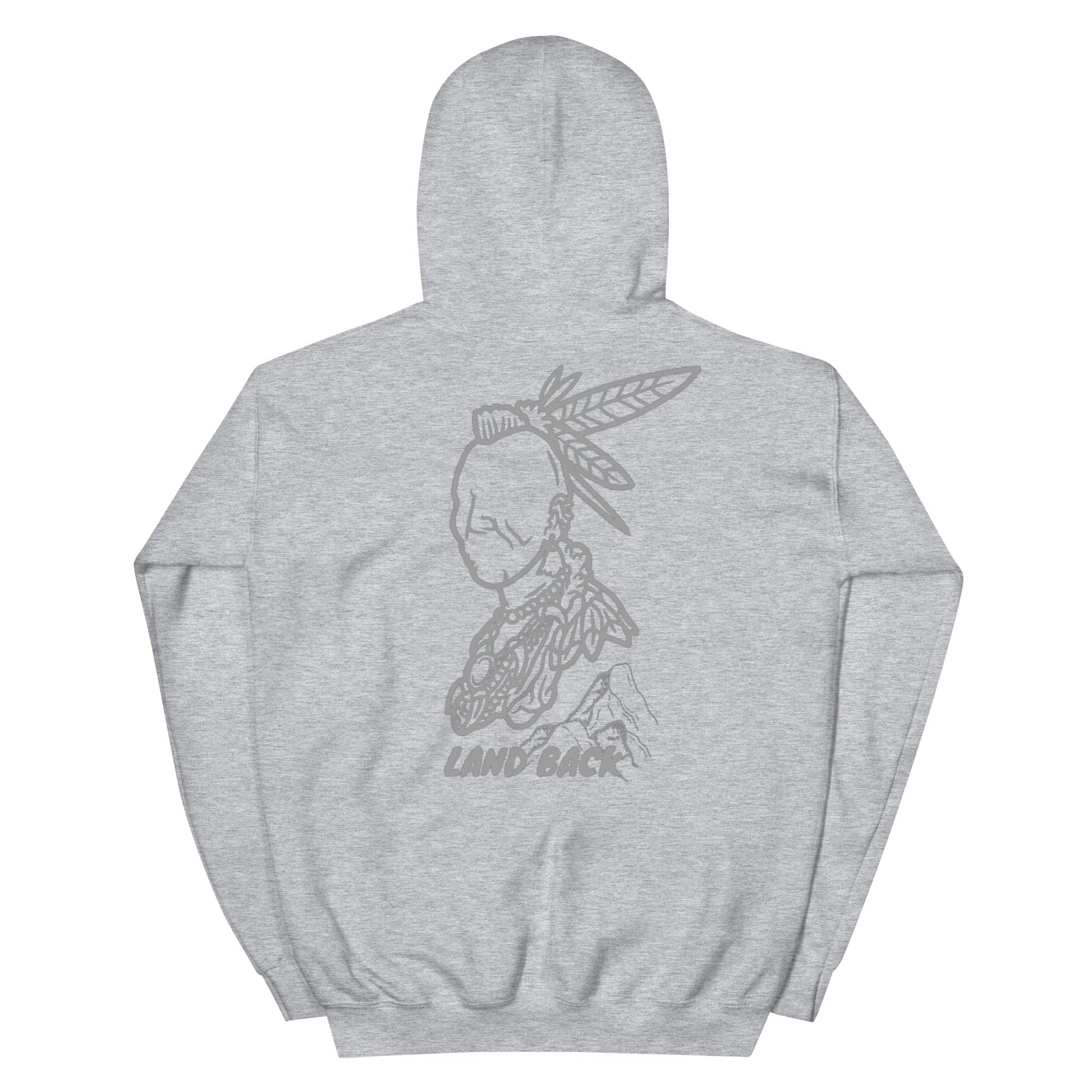 Land Back Native Land Hoodie Cree Syllabic Native Land - Nikikw Designs