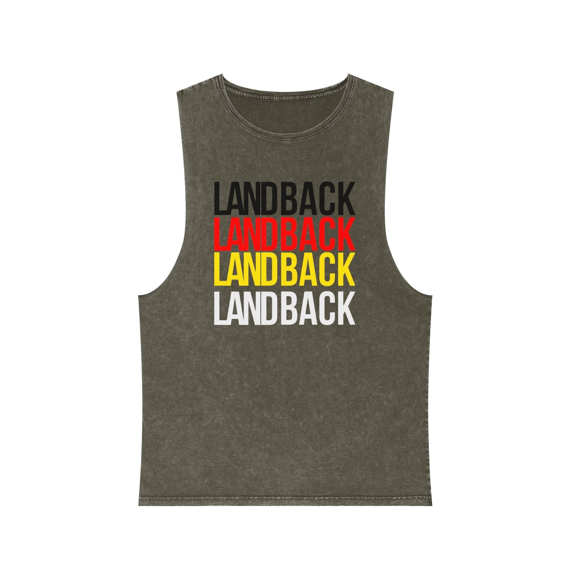 Land Back Stonewash Tank Top - Nikikw Designs