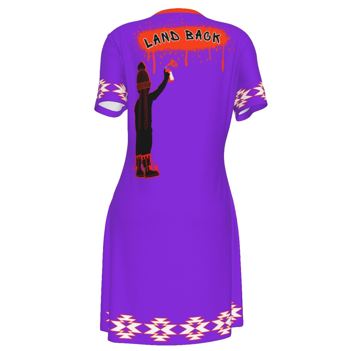 Land Back Tagging T - shirt Cotton Dress - Nikikw Designs