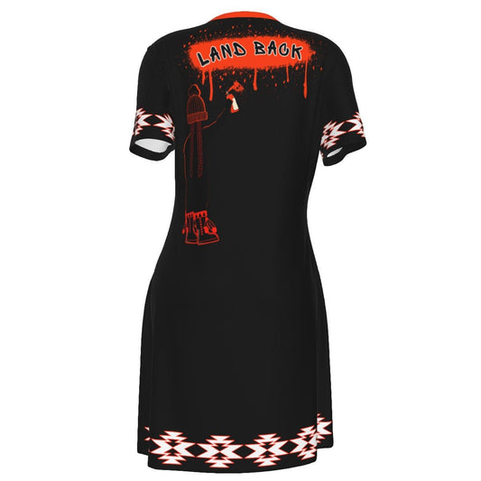 Land Back Tagging T - shirt Cotton Dress - Nikikw Designs