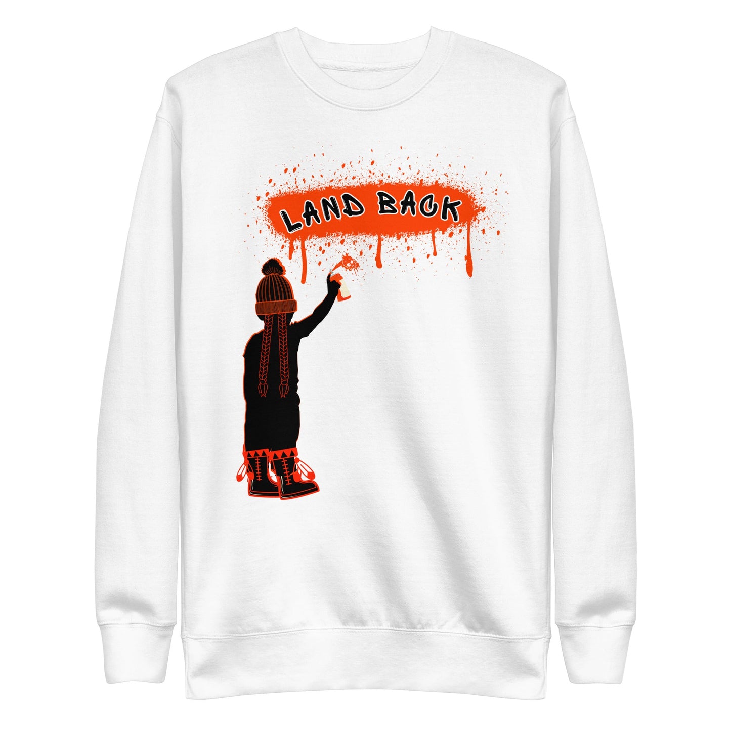 Land Back Tagging Unisex Premium Crewneck Sweatshirt - Nikikw Designs