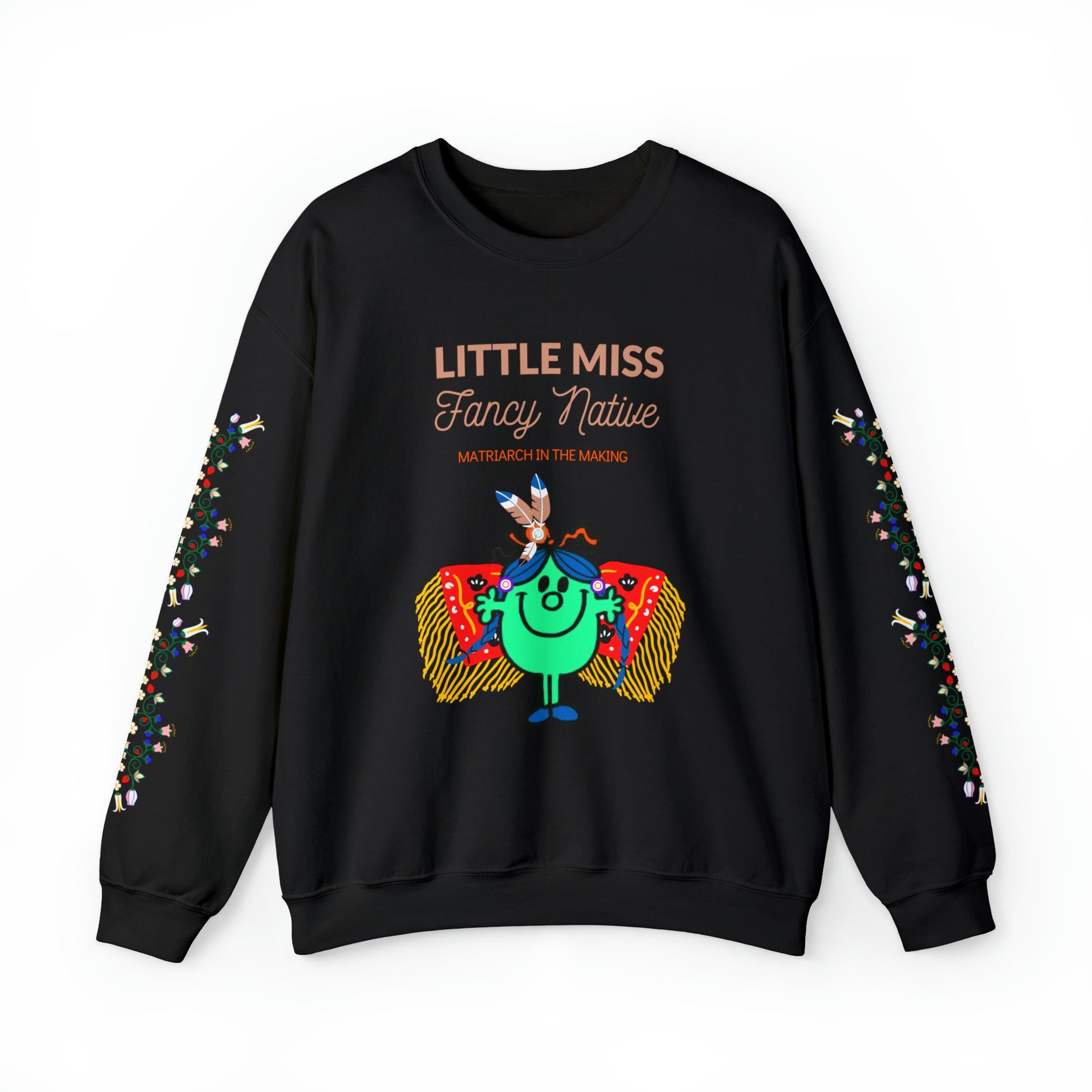 Lil Miss Fancy Dancer Native Heavy Blend™ Crewneck Sweatshirt - Nikikw Designs