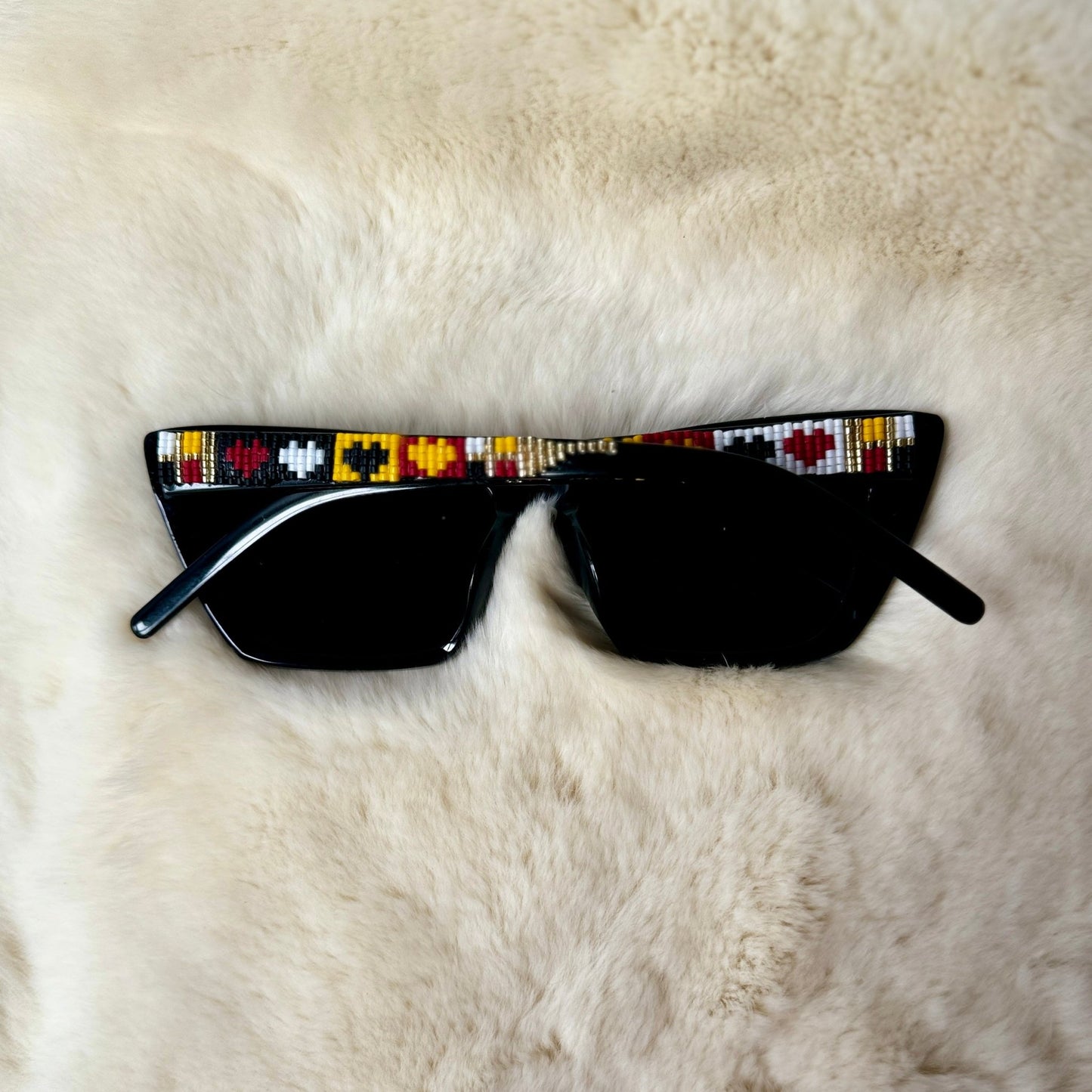 Medicine Wheel Beaded Cat Eye Sunglasses - Nikikw Designs