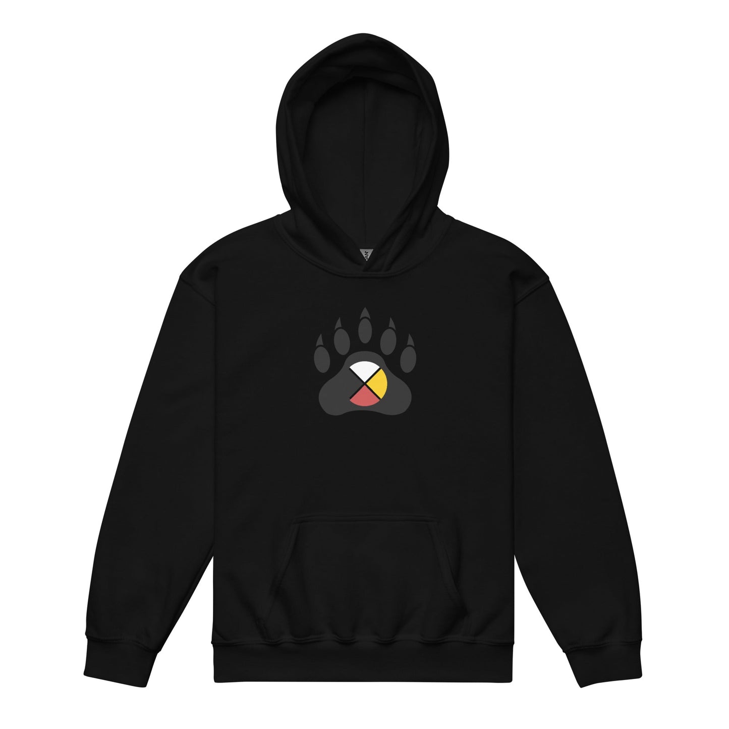 Medicine Wheel Bear Youth heavy blend hoodie - Nikikw Designs