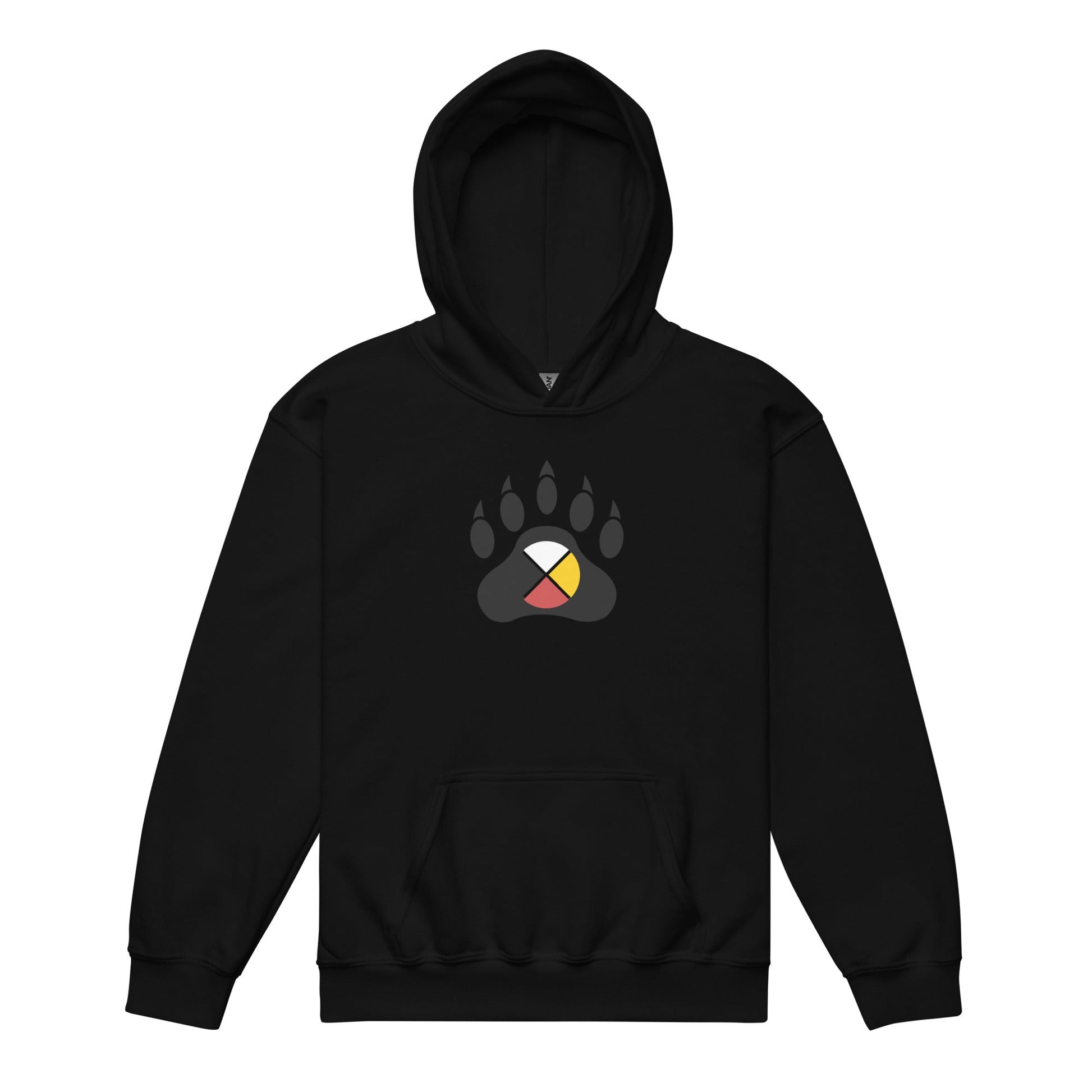 Medicine Wheel Bear Youth heavy blend hoodie - Nikikw Designs