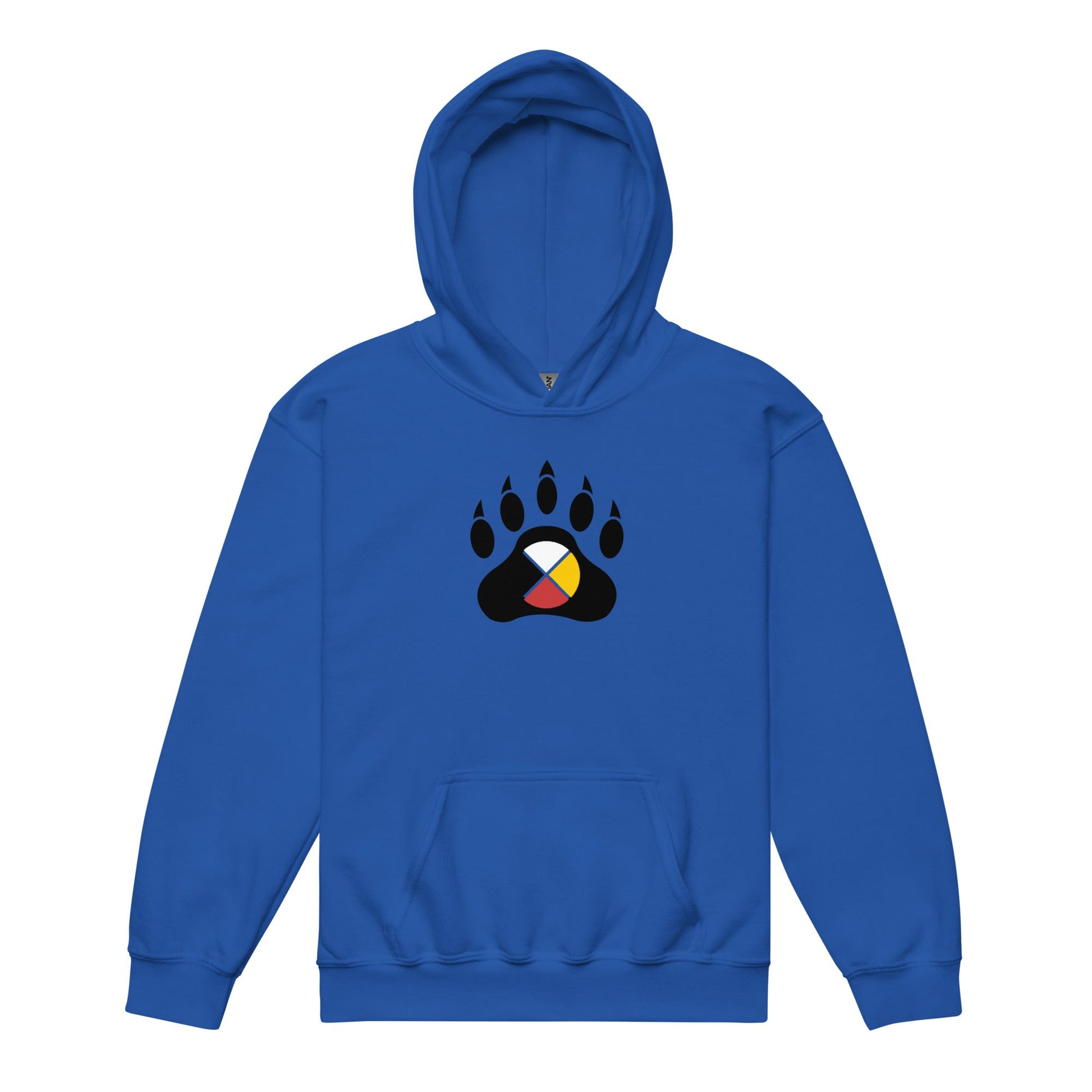 Medicine Wheel Bear Youth heavy blend hoodie - Nikikw Designs