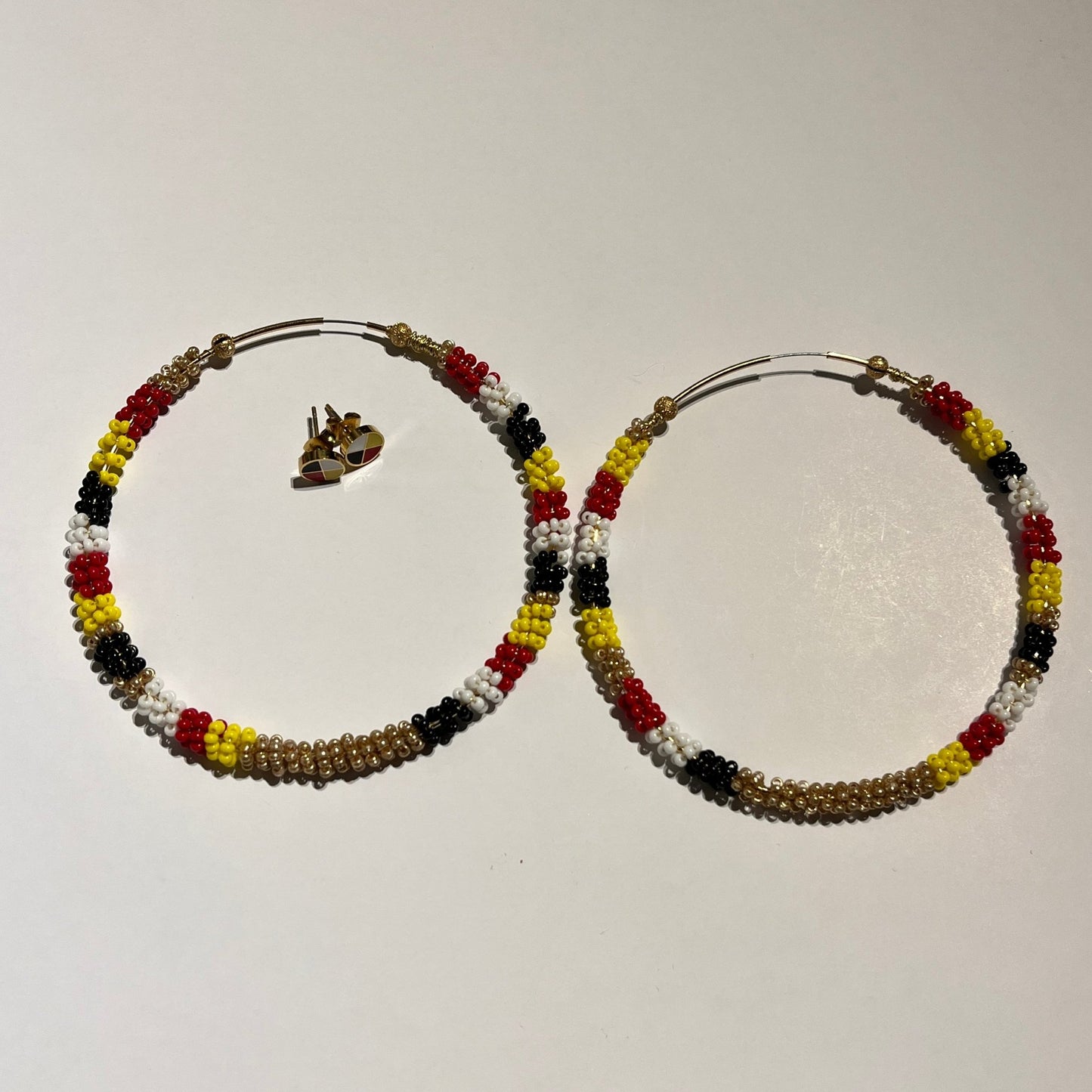 Medicine Wheel Hoop Earrings w/Stud earrings - Nikikw Designs