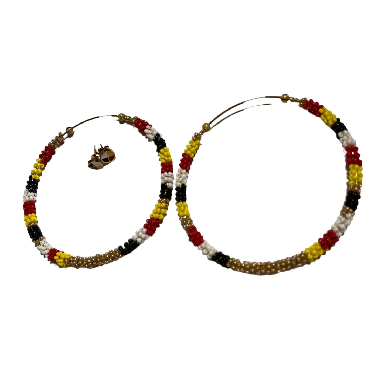 Medicine Wheel Hoop Earrings w/Stud earrings - Nikikw Designs