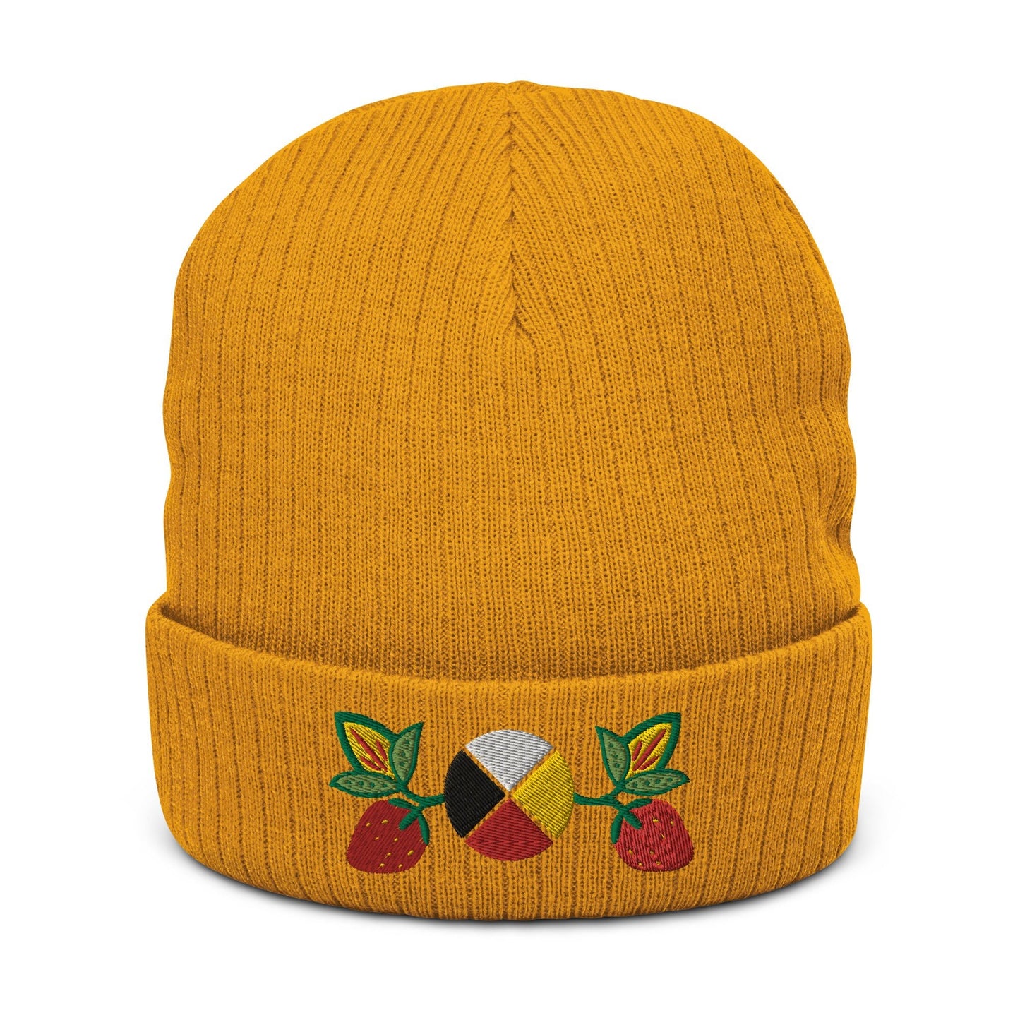 Medicine Wheel Ribbed knit beanie - Nikikw Designs