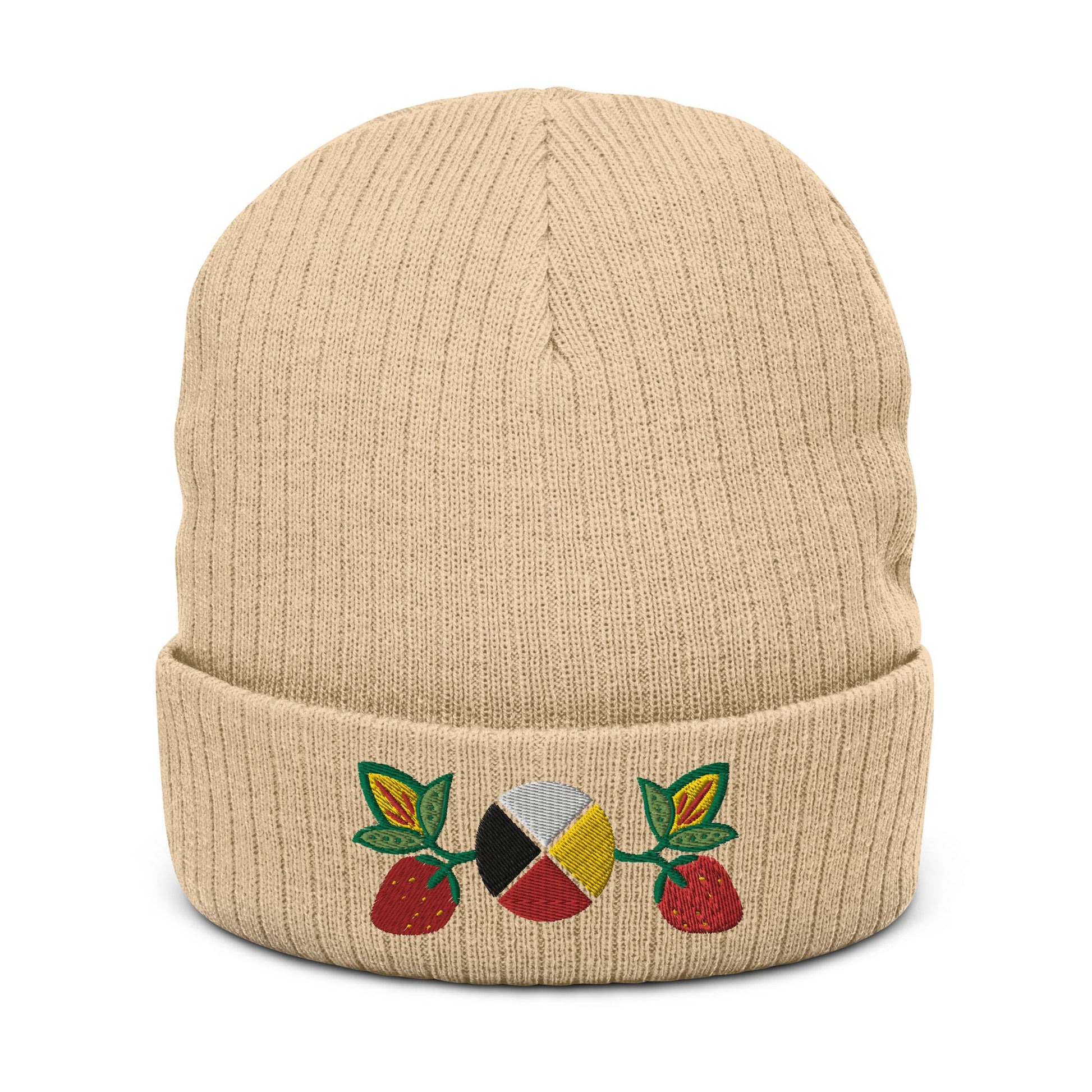 Medicine Wheel Ribbed knit beanie - Nikikw Designs