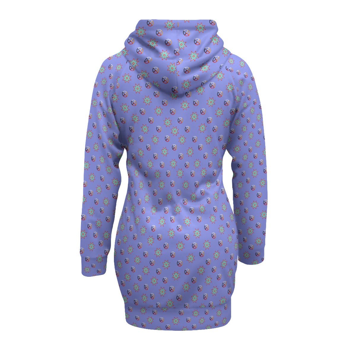Medicine Wheel Star Women's Pullover Hoodie With Raglan Sleeve - Nikikw Designs