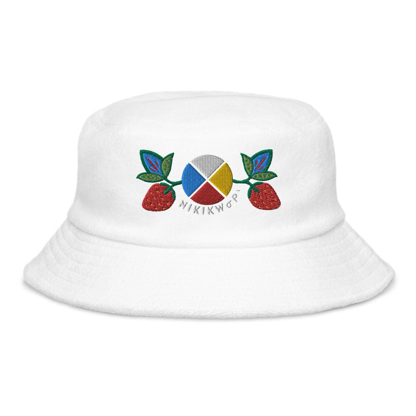 Medicine Wheel Strawberry Dreams Unstructured terry cloth bucket hat - Nikikw Designs