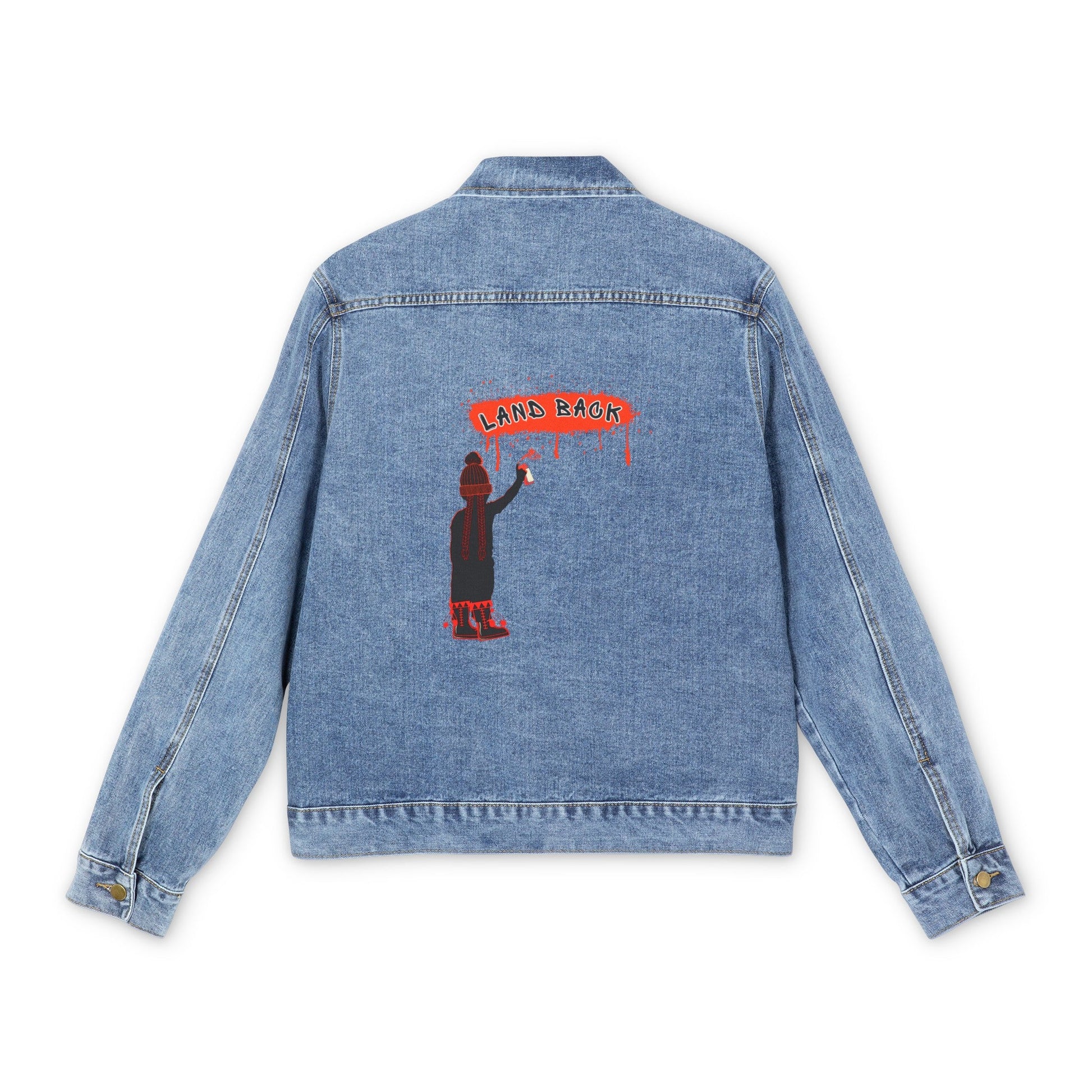 Men's Denim Land Back Jacket - Nikikw Designs