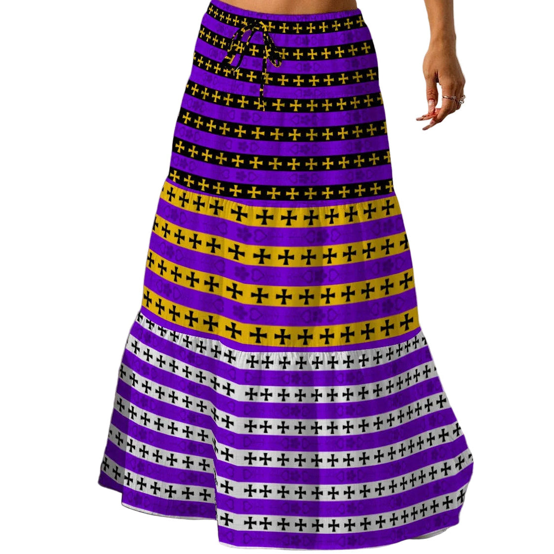 ᒥᑌᐦ miteh Heart Pleated Long native Skirt Indigenous Fashion