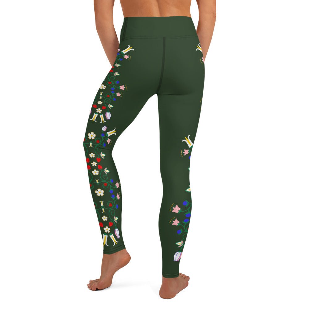 Native Berries Floral Yoga Leggings - Nikikw Designs