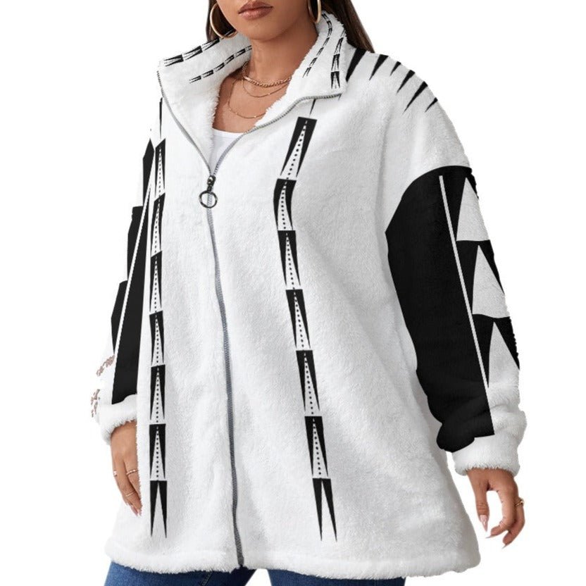 Native Borg Fleece Coat Plus - Nikikw Designs