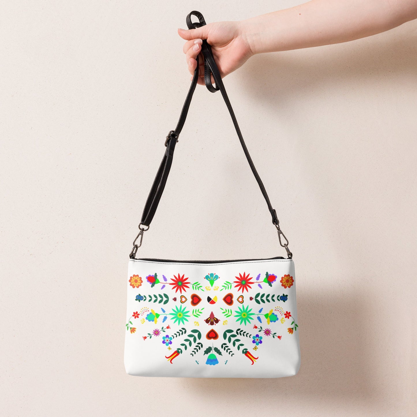 Native Floral Berries Crossbody bag Purse - Nikikw Designs