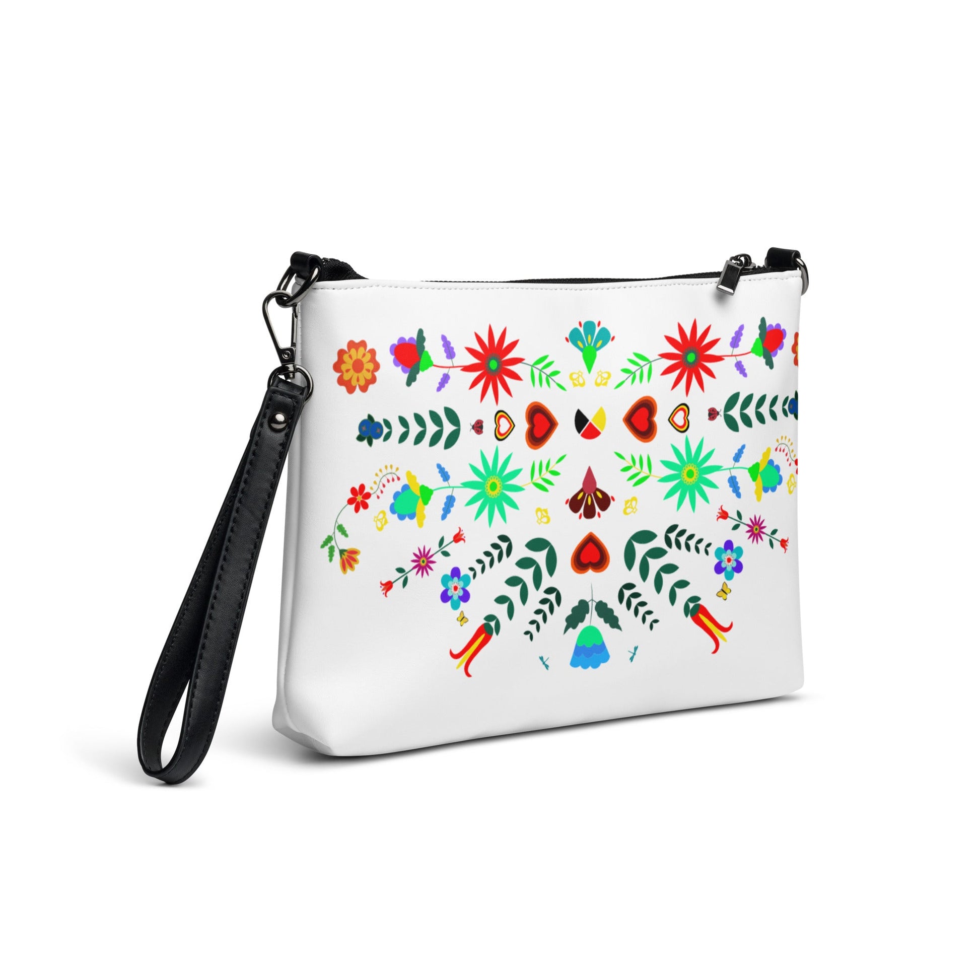 Native Floral Berries Crossbody bag Purse - Nikikw Designs