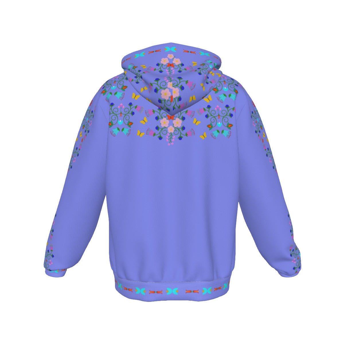 Native Floral Berries Indigenous Design Fleece Zip Up Hoodie Unisex Sizing - Nikikw Designs